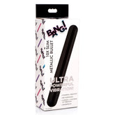 10X Slim Metallic Bullet Vibrator – Black – Rechargeable 5.5"