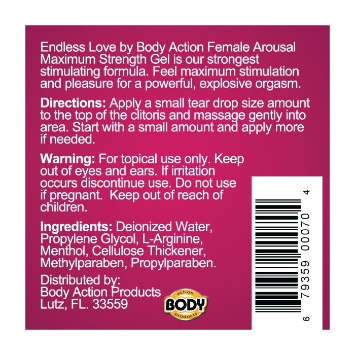 ENDLESS LOVE FEMALE AROUSA GEL (MAXIMUM) 0.5 OZ