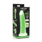 LOLLICOCK 7" GLOW-IN-THE-DARK SILICONE DILDO - GREEN