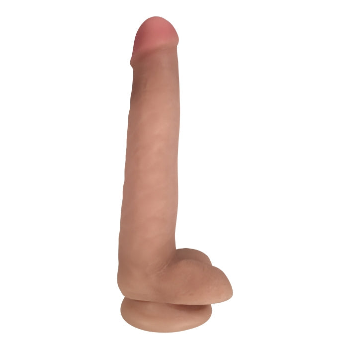 EASY RIDERS 8" SLIM BIOSKIN DONG W/ BALLS - VANILLA