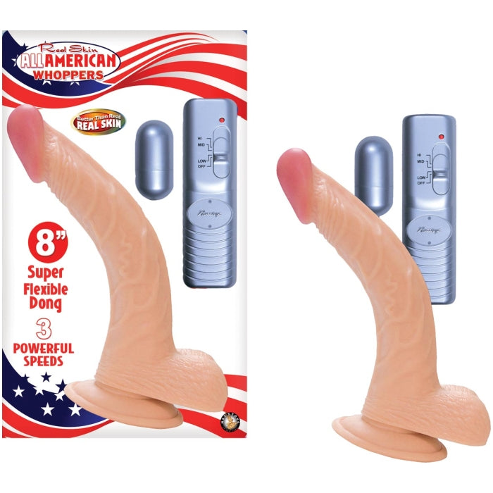 8 VIBRATING DONG WITH BALLS & BULLET-FLESH