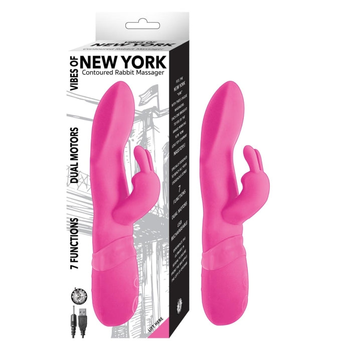 VIBES OF NEW YORK CONTOURED RABBIT MASSAGER-PINK