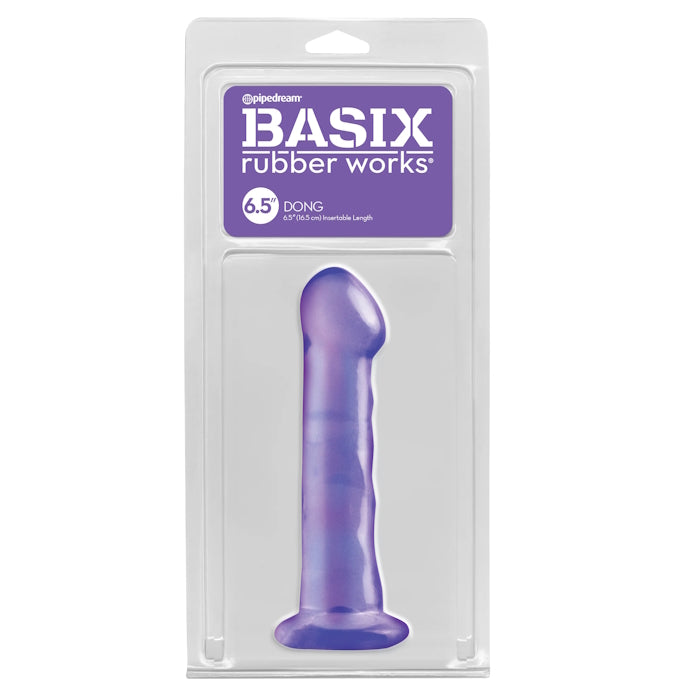 DILDO W/ SUCTION CUP 6.5" PURPLE BASIX RUBBER WORKS