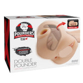 DOUBLE POUNDER VIBRATING SQUEEZE STROKER 7.75" - LIGHT
