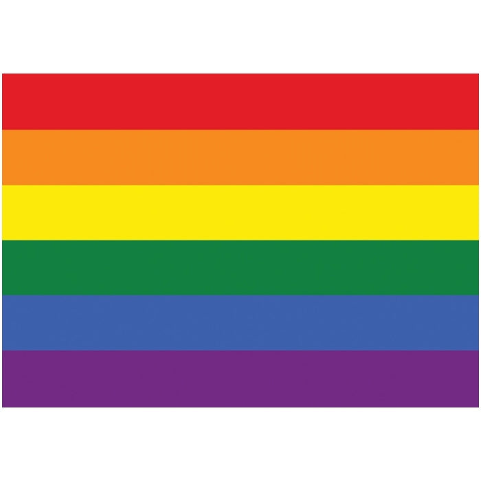 PRIDE RAINBOW FLAG W/STICK (12 IN x 18 IN) - SML