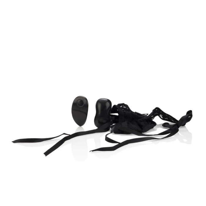 REMOTE CONTROL VIBRATING THONG - BLACK