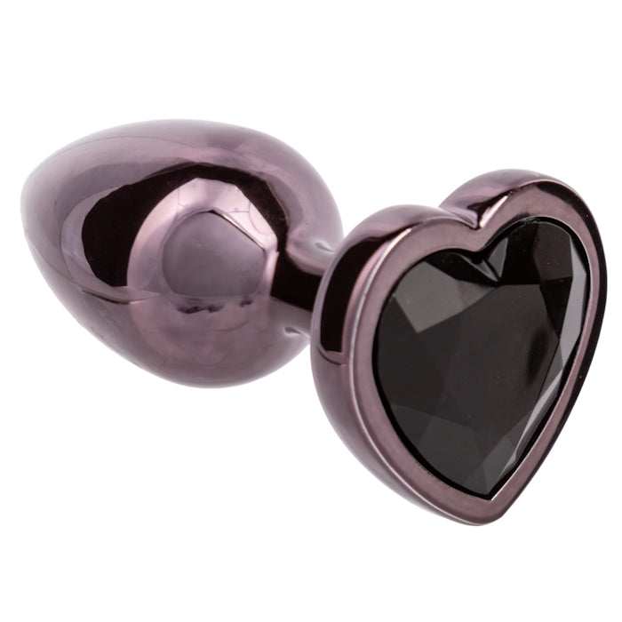 JEWEL SMALL DIAMOND HEART PLUG - BLACK