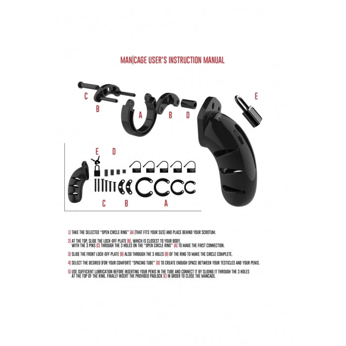 MODEL 01 CHASTITY 3.5" COCK CAGE - BLACK