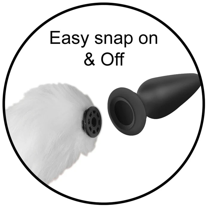 FOX TAIL WHITE SNAP-ON INTERCHANGEABLE