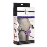 SU 28X DOUBLE DEVA 2" DOUBLE DILDO W/HARNESS REMOTE - PURPLE