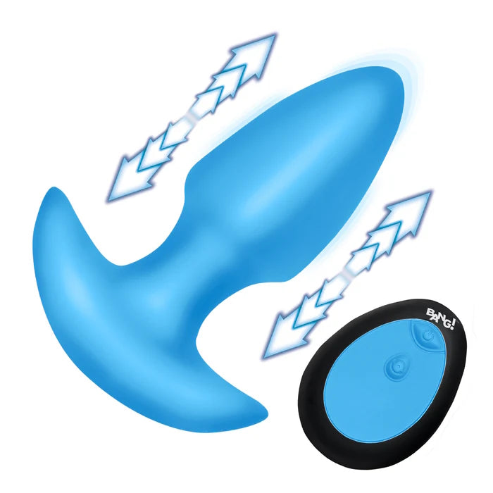 THRUSTING BUTT PLUG VIBE BLUE SILICONE