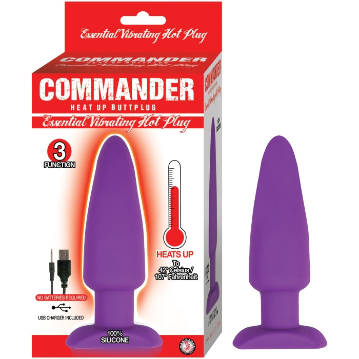 COMMANDER ESSENTIAL VIBRATING HOT PLUG-PURPLE