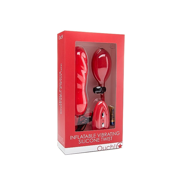 **SPECIAL** INFLATABLE VIBRATING SILICONE TWIST - RED