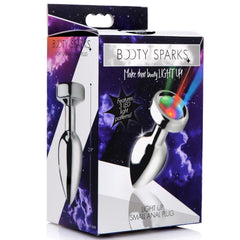 ANAL PLUG 2.3" SMALL SILVER LIGHT UP XR Brand