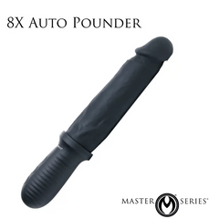 8X Auto Pounder Vibrating & Thrusting Dildo with Handle – Black 7.5"