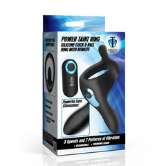 7X Power Taint Vibe Cock & Ball Ring with Remote – Black