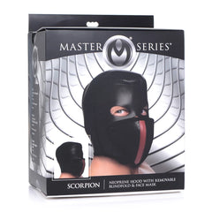 Scorpion Hood with Removable Blindfold & Mask – Black