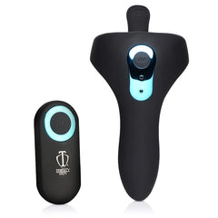 7X Power Taint Vibe Cock & Ball Ring with Remote – Black