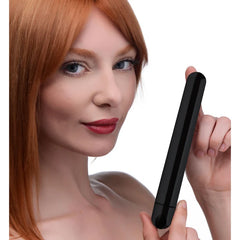 10X Slim Metallic Bullet Vibrator – Black – Rechargeable 5.5"