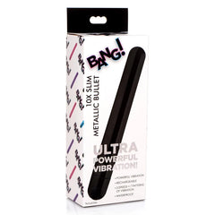 10X Slim Metallic Bullet Vibrator – Black – Rechargeable 5.5"