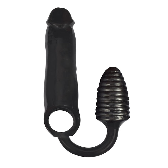 ROOSTER XXXPANDER RIBBED COCKSHEATH & BUTTPLUG