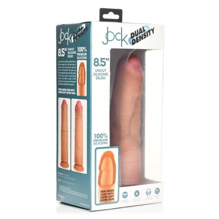 DILDO 8.5" LIGHT JOCK UNCUT DUAL DENSITY SILICONE