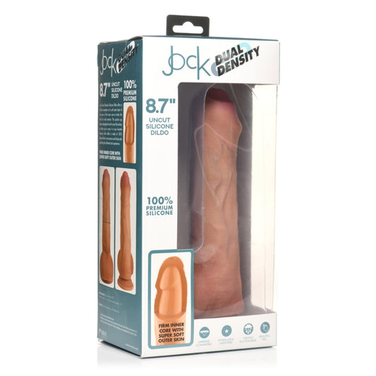 DILDO 8.7" LIGHT JOCK UNCUT DUAL DENSITY SLCNE W/ BALL