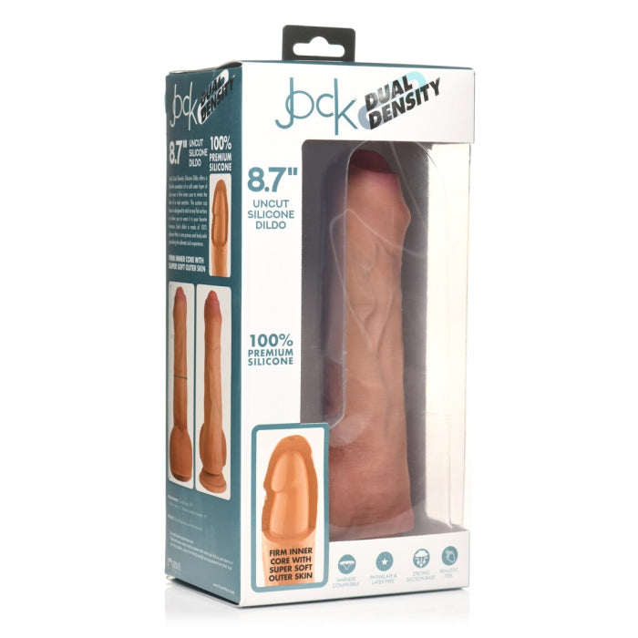 DILDO 8.7" LIGHT JOCK UNCUT DUAL DENSITY SLCNE W/ BALL