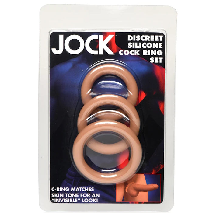 JOCK DISCREET SILICONE COCK RING SET - MEDIUM