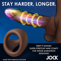 JOCK SILICONE COCK & BALL RING - DARK
