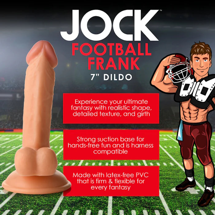 DILDO W/ BALLS LIGHT 6.75" JOCKS FOOTBALL PLAYER FRANK