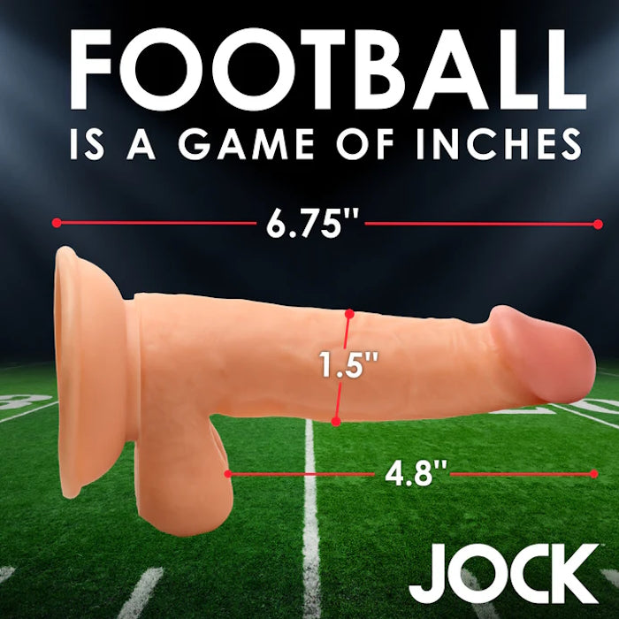 DILDO W/ BALLS LIGHT 6.75" JOCKS FOOTBALL PLAYER FRANK