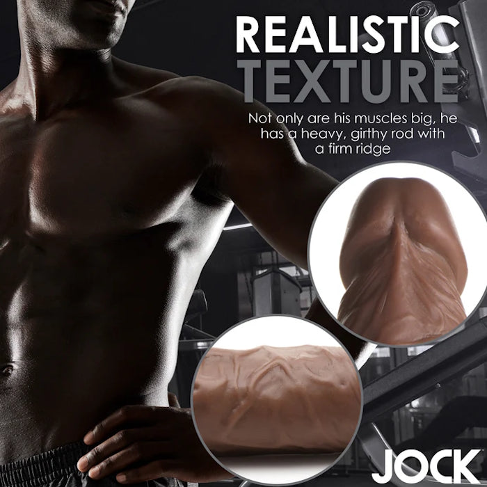 DILDO W/ BALLS DARK 7" JOCKS WEIGHTLIFTING WESLEY