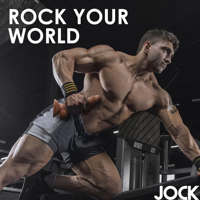 DILDO W/ BALLS DARK 7" JOCKS WEIGHTLIFTING WESLEY