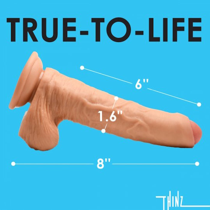 DILDO 8" LIGHT THINZ UNCUT W/ BALLS