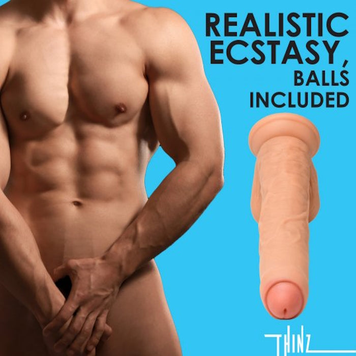 DILDO 8" LIGHT THINZ UNCUT W/ BALLS