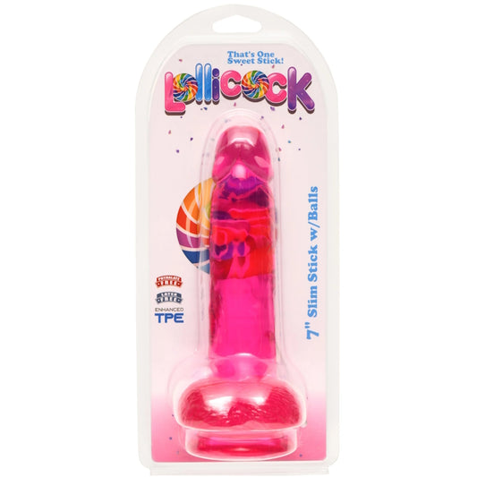 LOLLICOCK- 7" SLIM STICK W/BALLS - CHERRY ICE
