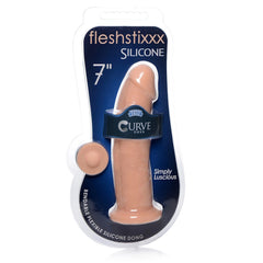 FLESHSTIXXX 7" SILICONE DONG NO BALLS - VANILLA