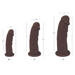 FLESHSTIXXX 6" SILICONE DONG NO BALLS - CHOCOLATE