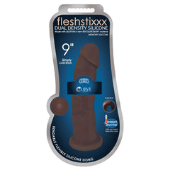 FLESHSTIXXX 9" SILICONE DONG NO BALLS - CHOCOLATE