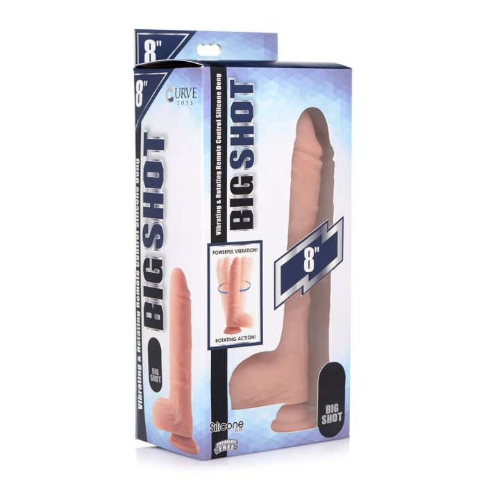 BIG SHOT 8" LIQUID SILICONE ROTATING DILDO W/ BALLS
