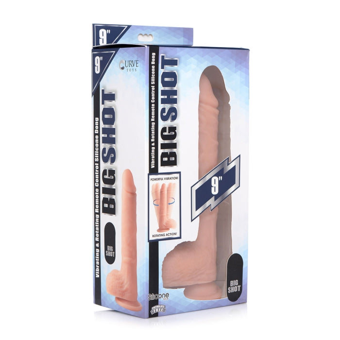 BIG SHOT 9" LIQUID SILICONE ROTATING DILDO W/ BALLS