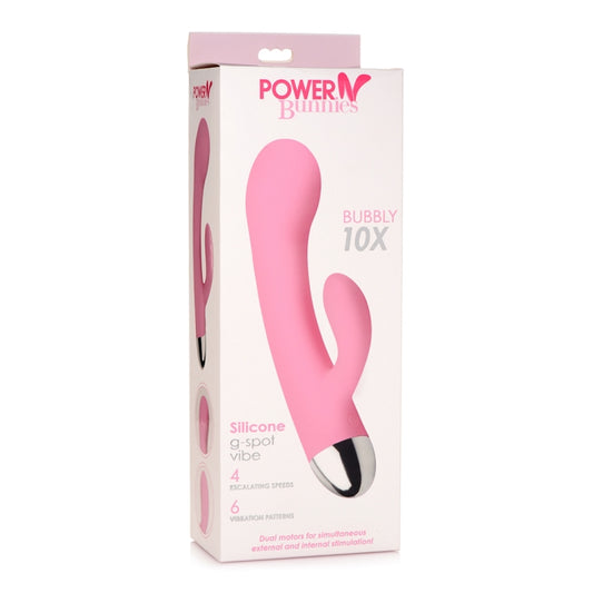 POWER BUNNIES BUBBLY 10X RECHARGE SILICONE G-SPOT VIBE - PINK
