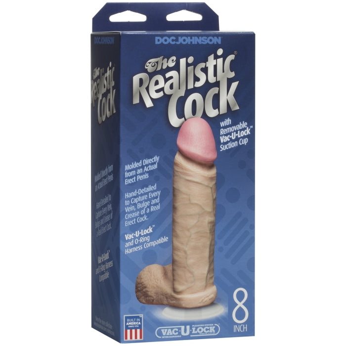 THE REALISTIC COCK 8IN - WHITE