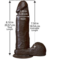 THE REALISTIC COCK 8IN - BLACK