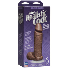 THE REALISTIC COCK 6IN - BROWN