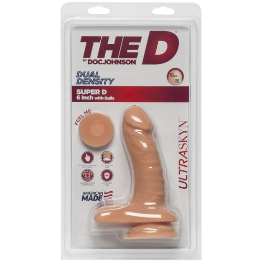 THE D SUPER D 6" W/ BALLS - ULTRASKYN - VANILLA