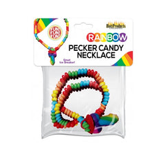 CANDY COCK NECKLACE RAINBOW STRETCHY
