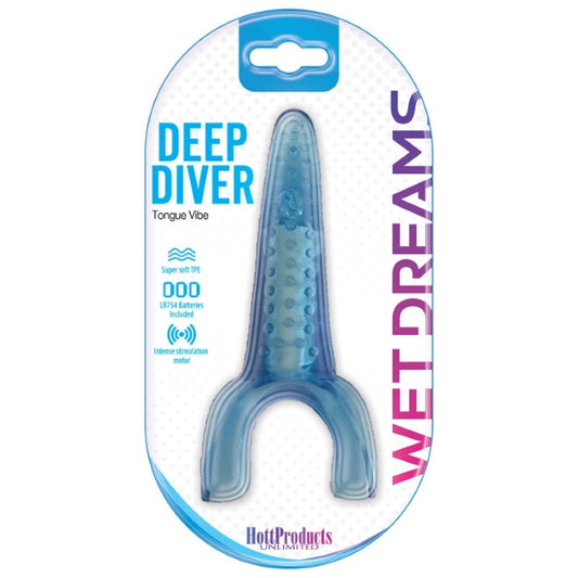 DEEP DIVER - VIBRATING TONGUE WITH MOTOR - BLUE