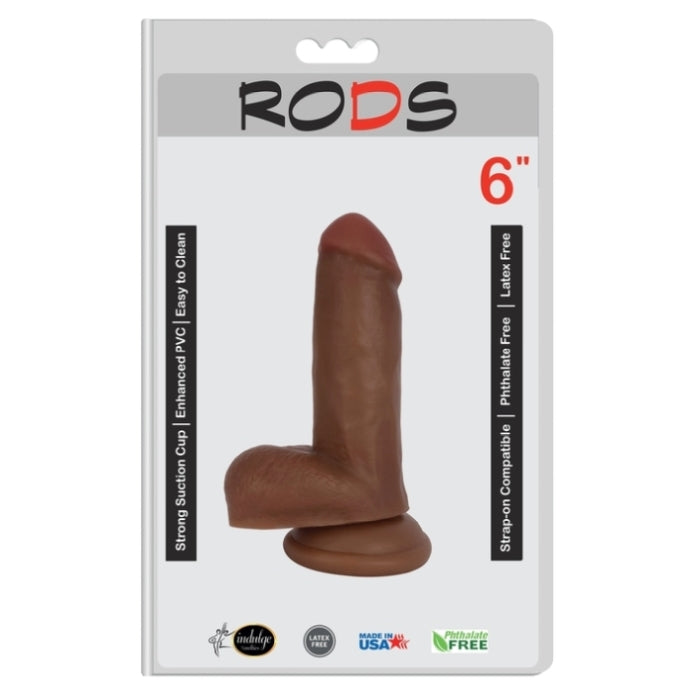 DONG WITH BALLS 6" CHOCOLATE RODS